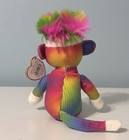 New Ty Beanie Baby 9    Socks Rainbow Sock Monkey Tie Dyed Stuffed Animal Plush