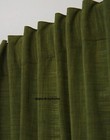 Linen Curtain Olive Green Color Living Room Two Panels Bedroom Curtain Set