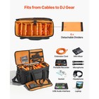 Uimoso Rolling Dj Cable Bag With Wheels  Padded Design  6 Adjustable Dividers