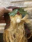 Vintage 1992 Handmade Santa Claus Doll Primitive Folk Art Country Cottage Core