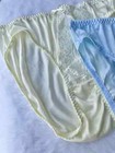 Vintage Slippery Light Silky Nylon Panty Sheer Lace Hi Cut Bikini Briefs Sz 7-8