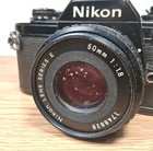Vintage Nikon Em 35mm Film Camera Black Body  W  50mm Series E Lens