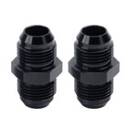 Male To Male Flare Union Coupler Fitting Coupling Aluminum Straight Black 2pcs