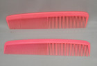 Vintage Retro 7     Comb Pink Coral Pair Set Lot Of 2 Barber Salon Vanity Prop