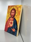Wooden Icon Of Jesus Christ     Sacred Heart
