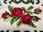Vintage Latch Hook Rug W  Rose Design   25 x35 5  Needle Craft Decor   Completed