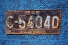 1945 Georgia Peach State License Plate