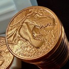 1 Oz  999 Fine Copper Round T-rex Dinosaur Design Bullion Coin Jurassic Style Bu