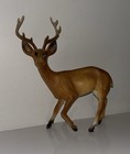 Vintage Deer Christmas Decor Figure Hard Plastic  Made In Hong Kong 8 Inches