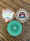 Very Rare Lot  10 Horse Racing Casino Chips - California  Illinois   Minnesota