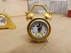 Lot Of Two 2    Golden Disney Minnie And Mickey Mouse Mini Mantle Clocks