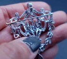 2ct Round Cut Real Moissanite Pretty Art Deco Brooch Pin 14k White Gold Plated