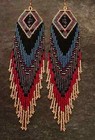Tribal Earrings Native Large Boho American Seed Beads Handmade Earring