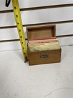 Vintage Wood Recipe Box Index Card Catalog Kitchen Storage Dovetail Nlh