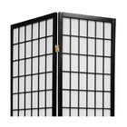 Oriental Furniture 6 Ft  Tall Window Pane Shoji Screen - Black - 5 Panels