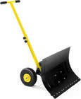 Snow Shovel Pusher W  Adjustable Handle   Wheels For Driveway Snow Removal