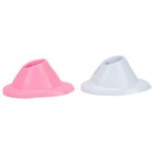 2pcs Pink   White Soft Rubber Nail Polish Bottle Holder - Anti-spill Nail Art 