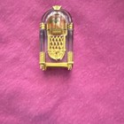 Miniature Jukebox Shaped  Swarovski Figurine Crystal Memories -juke Box Gold 243