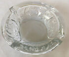 Kig Cigar Ashtray Heavy Glass 6  Round Floral Scroll Indonesia