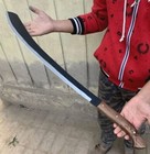 Custom Handmade High Carbon Steel Forest Hunting Machete With Leather Sheath