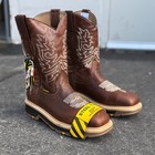 Mens Work Boots Durable Soles Full Grain Leather Steel Toe Bull Fight Ocre Bota