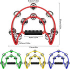 4 Pack Double Row Tambourine Adults 9  Half Moon Tambourines Bulk Church Metal