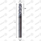 5 Pcs 4 Flute 3 16  X 2  Overall Length Ball Nose Carbide End Mill Altin Coated