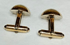 Vintage Mens Gold Tone Cuff Links With Crystal Accents