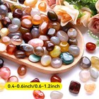 Decorative Rocks Colored Pebbles Polished Agate Stones Healing Crystal Glass 
