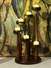 Vintage Wooden 6 Tier Candle Holder Candelabra Circular