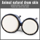 Wood Bongo Drum Set 4 And 5 Inch Natural Animal Hides Tuning Wrench Blue