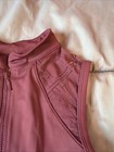 Danskin Adult Medium Burgundy Zip Front Mock Neck Dance Leotard Mesh Lace Insets