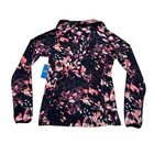Columbia Fleece Womens Sm Arctic Air Printed Half Zip Pullover Pink Navy Floral