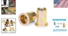 100pcs M6 Rivet Nuts  Zinc Plated Finish Carbon Steel Flat Head Rivnut Thread   