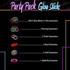 210 Pcs Colorful Glow Sticks Party Pack - 100 8  Glow Sticks  100 Connectors  Fu