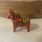Vintage Orange Swedish Dala Horse Nils Olsson Small 2 Inch Cute Collectable