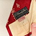 Vintage Superba Cravats Silk Tie Red Jacquard Art Deco Rockabilly 3 75  X 53 
