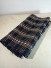 Indigo Dyed Cotton Fabric Handloom Stripe Wave Check Antique Vintage Rare