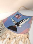 Antique   Vintage Coeur D alene Indian Beaded Patriotic Pictorial Usa Pouch -