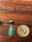 Dainty Vintage Sterling Silver And Turquoise Navajo Pendant 31077