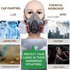 6200 Half Face 16 In 1 Gas Mask Chemical Vapor Paint Spray Respirator   Filter