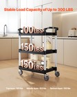 Vevor Heavy Duty Utility Cart 300 Lbs Capacity 3-tier Service Cart With Wheels