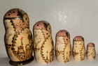 Vintage Authentic Hand Painted Signed Russian Matryoshka Nesting Dolls 5 Pcs