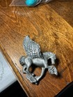 Pewter Pegasis Figurine Metal Horse With Wings With Clear Orb