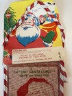 Vintage Christmas Santa Claus Paper Game Red Mesh Stocking Nice Graphics Usa
