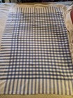 Vtg 48  X 68  Bright White W blue Cotton Tablecloth Cottagecore Farmhouse Retro
