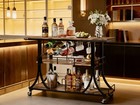 3-tier Rolling Bar Cart Wine Rack Serving Trolley Rustic Brown