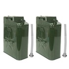 2pcs Olive Green Jerry Can 5 3 Gallon 20l Steel Outdoor Emergency Portable