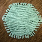 Vintage Lot Of 2 Crochet Rugs Handmade Hexagon Grandma Core Boho Cottage Decor