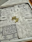 Exquisite  Vintage Box Swatow Hand Embroidered Heirloom Bridal Handkerchiefs
